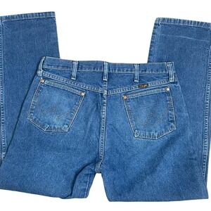 Vintage Wrangler Regular Fit‎ Cowboy Cut Jeans 34x30 Blue Western Distressed